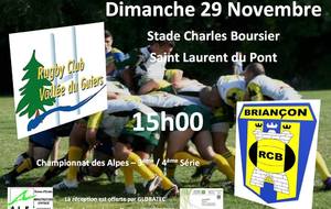 Match RCVG - Briançon Dimanche 29 Novembre