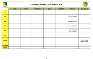 Programme semaine 48