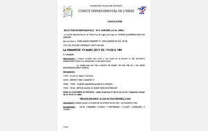 Match Sélections Garçons du Dimanche 9 Mars