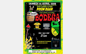 Samedi 14 Avril Soirée BODEGA