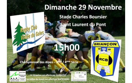 Match RCVG - Briançon Dimanche 29 Novembre