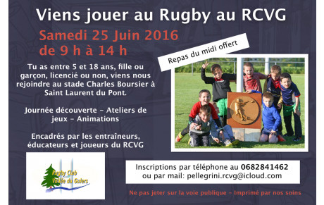 Journée Découverte du Rugby Samedi 25 Juin