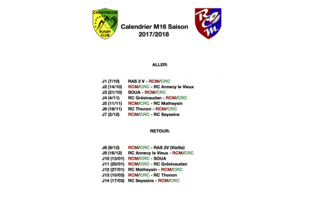 Calendrier M16