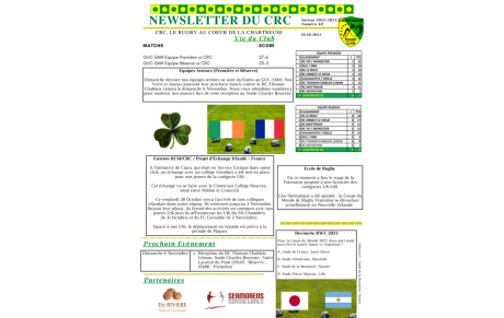 Newsletter du Chartreuse Rugby Club - Numéro 40