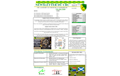 Newsletter du Chartreuse Rugby Club - Numéro 47